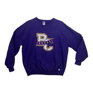 Vintage Russell BC central tigers sweatshirt size xl xxl purple gold 90s